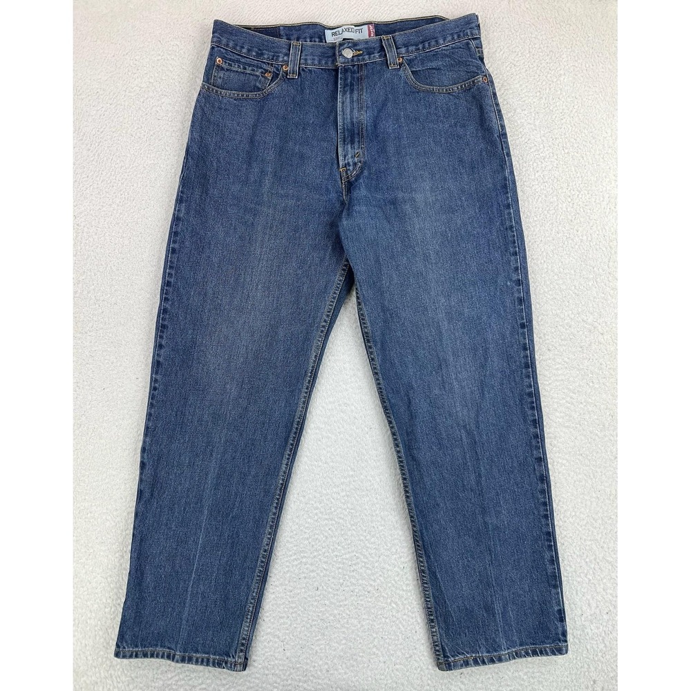 Levis 550 Jeans Mens 36x30 Blue Relaxed Tapered 100% Cotton Denim Med Wash Y2K